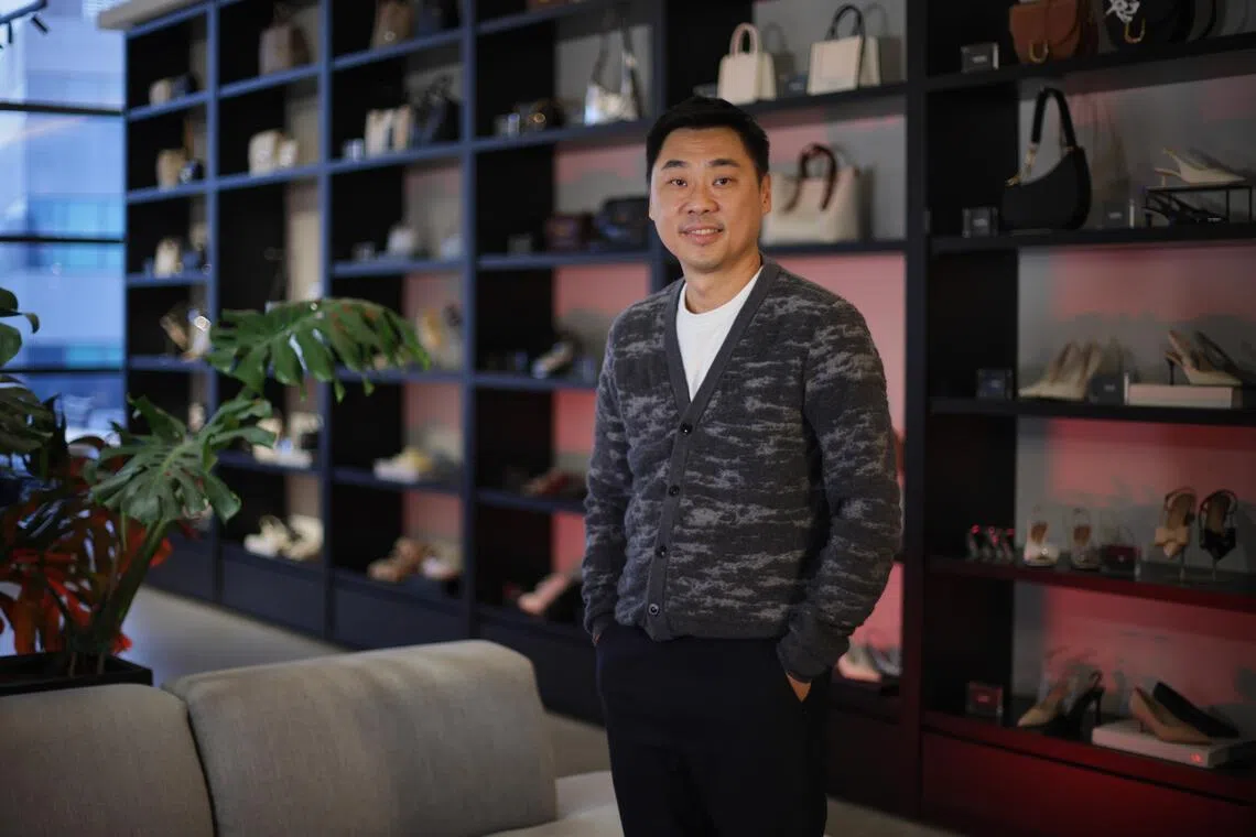 ST20250702_202534200652: Gin Tay/ accharles/Amanda Chai SY/
(SG60 x ST180 video feature on Charles &amp; Keith's backstory and global rise, as told by co-founder Charles Wong)
Portraits of co-founder Charles Wong at the Charles &amp; Keith HQ in Singapore, July 2, 2025