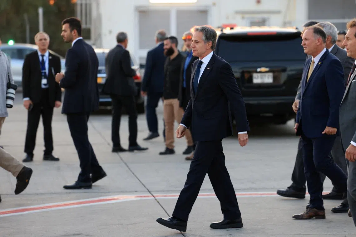 US Secretary of State Antony Blinken arrived in Tel Aviv on Aug 18 on another Middle East tour to push for a ceasefire in Gaza.