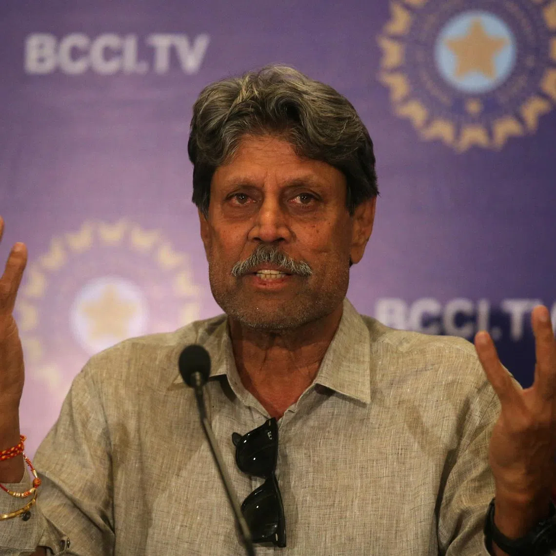Kapil Dev, former Indian cricket captain and a member of the country's cricket board BCCI's Cricket Advisory Committee, speaks during a news conference to announce its team's coach, in Mumbai, India, August 16, 2019. REUTERS/Francis Mascarenhas