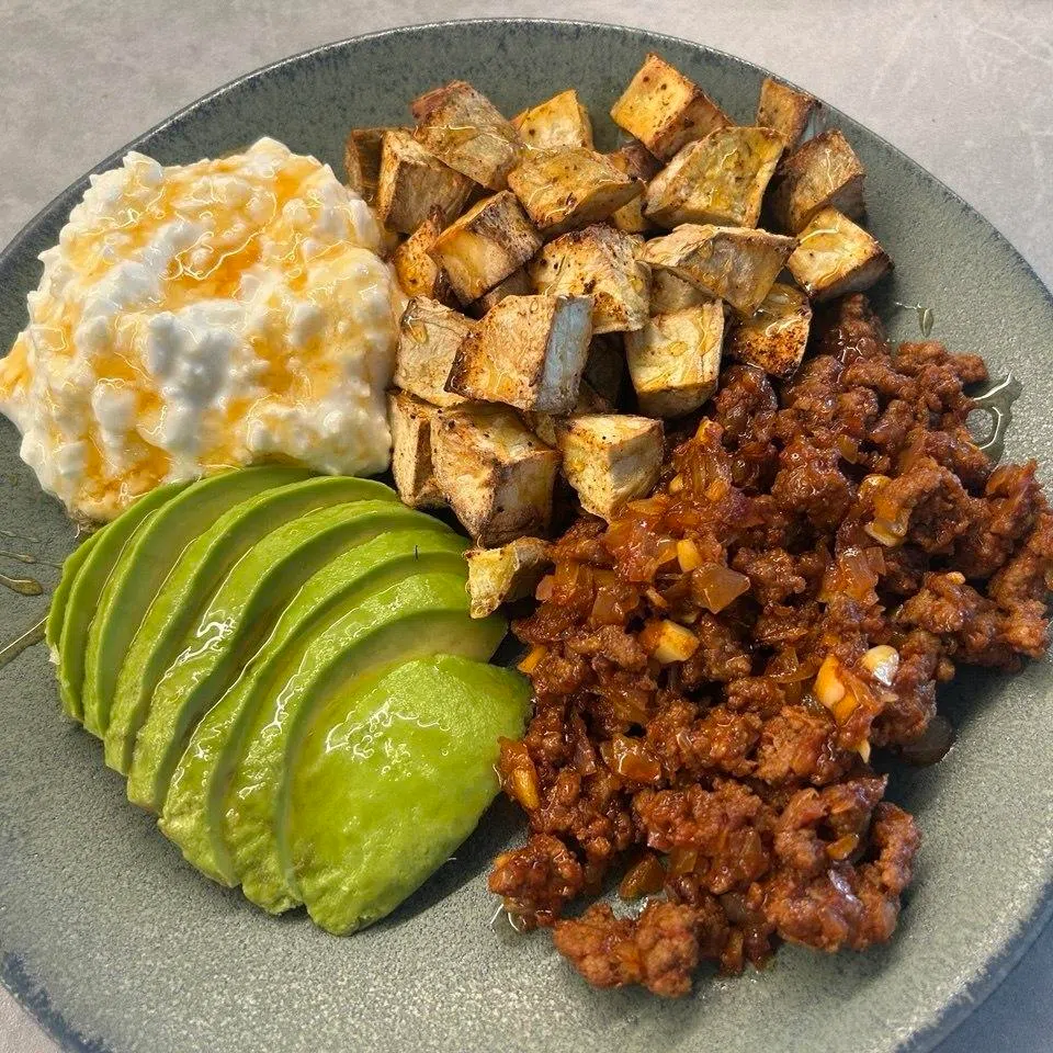 Cottage cheese beef bowl, which is trending on TikTok .