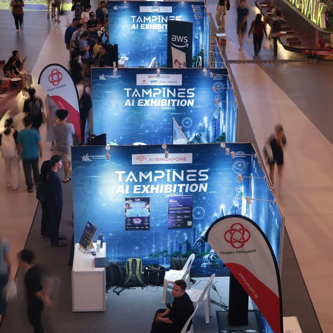 The Tampines AI Exhibition 2026 is being held at One Tampines Hub until June 21.