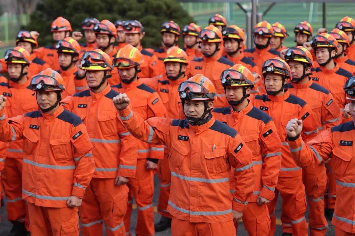 South Korea has rescue team prepares to dispatch for quake-ravaged Turkey at the National 119 Rescue Headquarters in Namyangju, 30 kilometers east of Seoul, South Korea 07 February 2023. More than 4,000 people were killed and thousands more injured after a major 7.8 magnitude earthquake struck southern Turkey and northern Syria on 06 February. Authorities fear the death toll will keep climbing as rescuers look for survivors across the region.  EPA-EFE/YONHAP SOUTH KOREA OUT