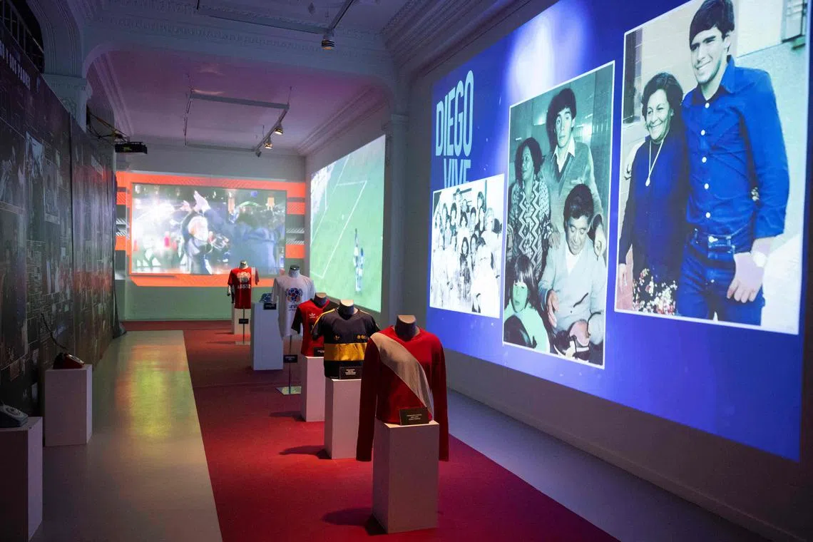 A view of the ‘Diego Vive’ exhibition, dedicated to former Argentina player Diego Maradona.