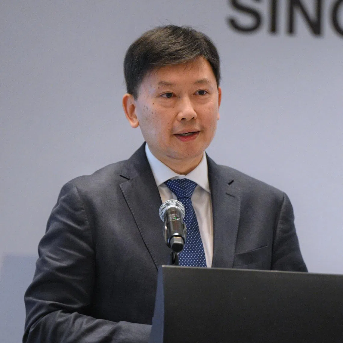 National Development Minister Chee Hong Tat speaking at the Singapore Economic Review Conference on July 28.