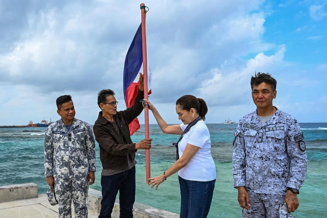 Philippine Senator Risa Hontiveros (second from right) said she believed Filipinos were not ready to give up “any portion of the West Philippine Sea” - the country's preferred name for the area.