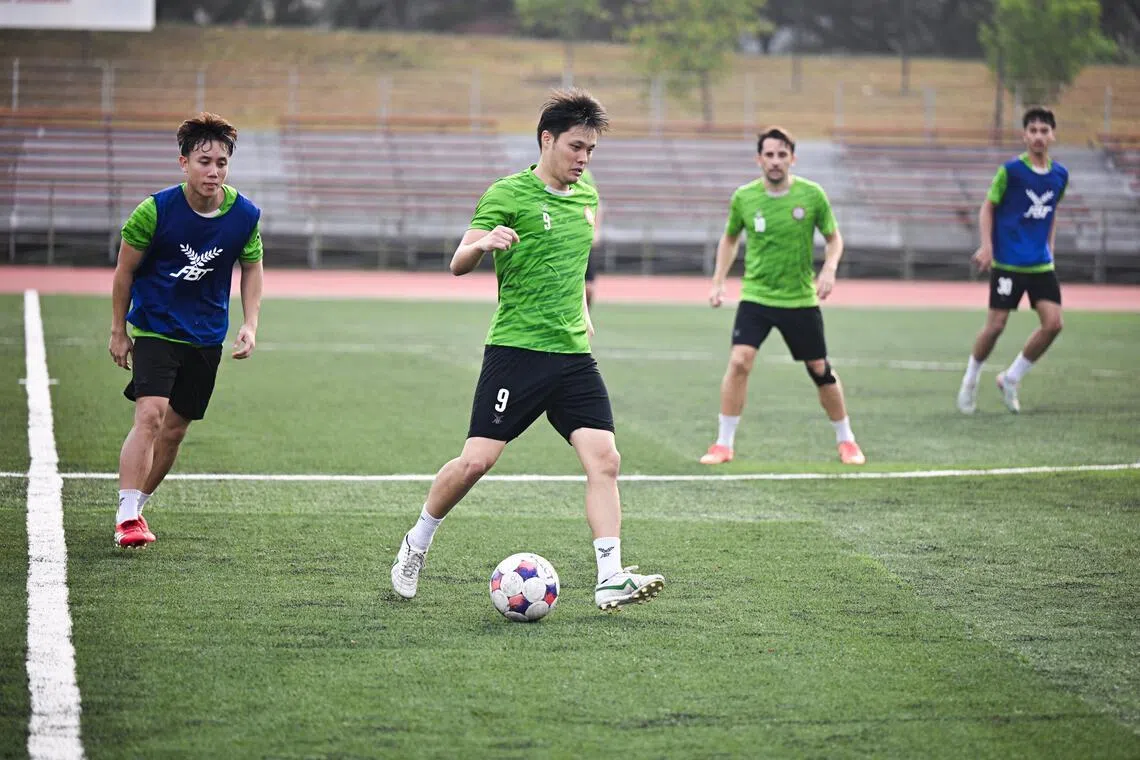 ST20260422_202616000792 Azmi athni dgsoc23//

Geylang International forward Ryoya Taniguchi during training at Bedok Stadium on April22, 2026. 

ST PHOTO: AZMI ATHNI