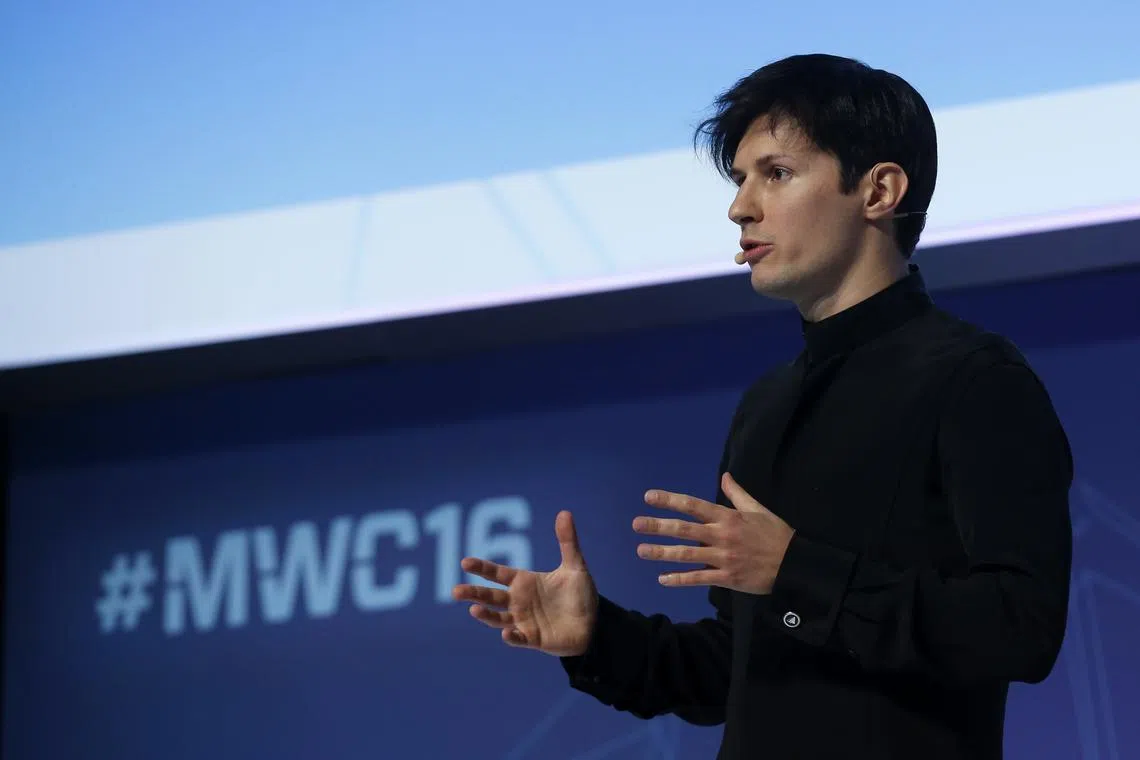 FILE PHOTO: Founder and CEO of Telegram Pavel Durov delivers a keynote speech during the Mobile World Congress in Barcelona, Spain February 23, 2016. REUTERS/Albert Gea/File Photo