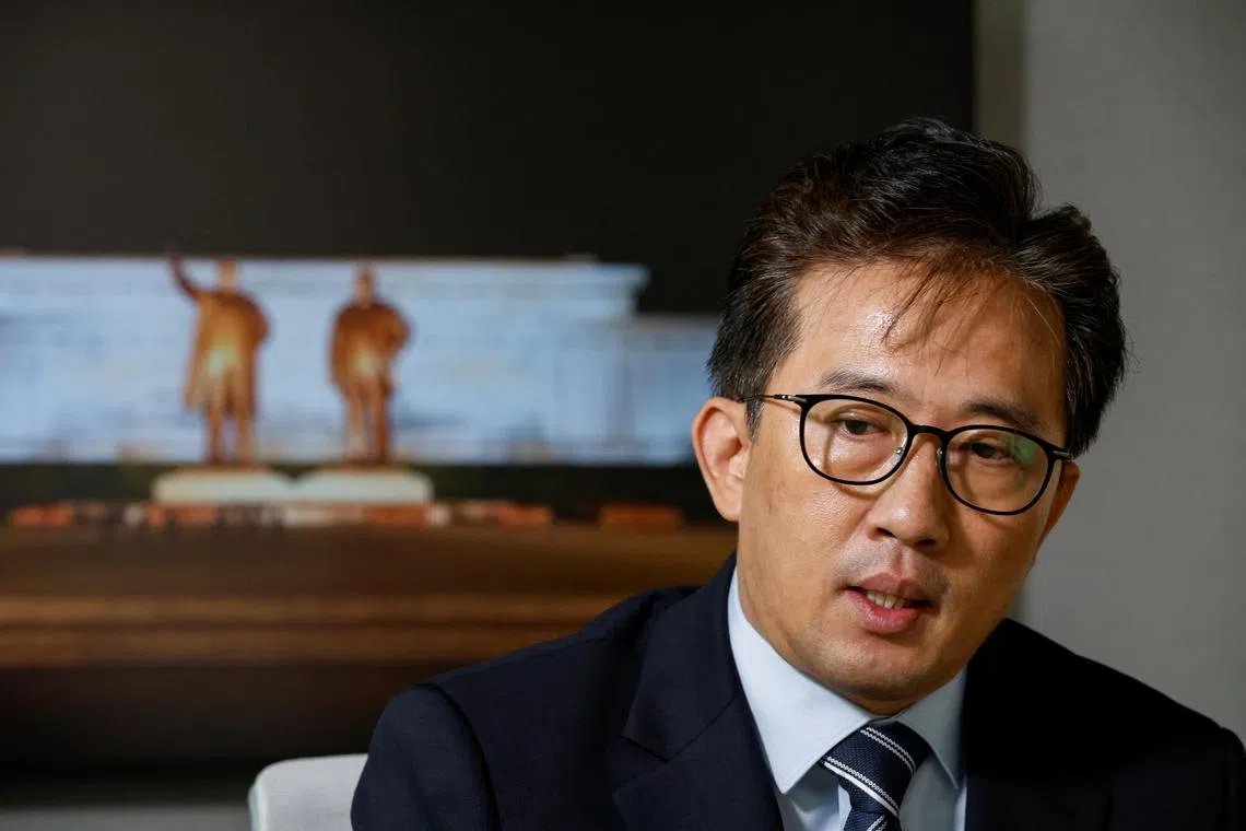 Ri Il Gyu, a former senior North Korean diplomat based in Cuba who has recently defected to South Korea, speaks during an interview at the Reuters bureau in Seoul, South Korea, July 31, 2024. REUTERS/Kim Soo-hyeon