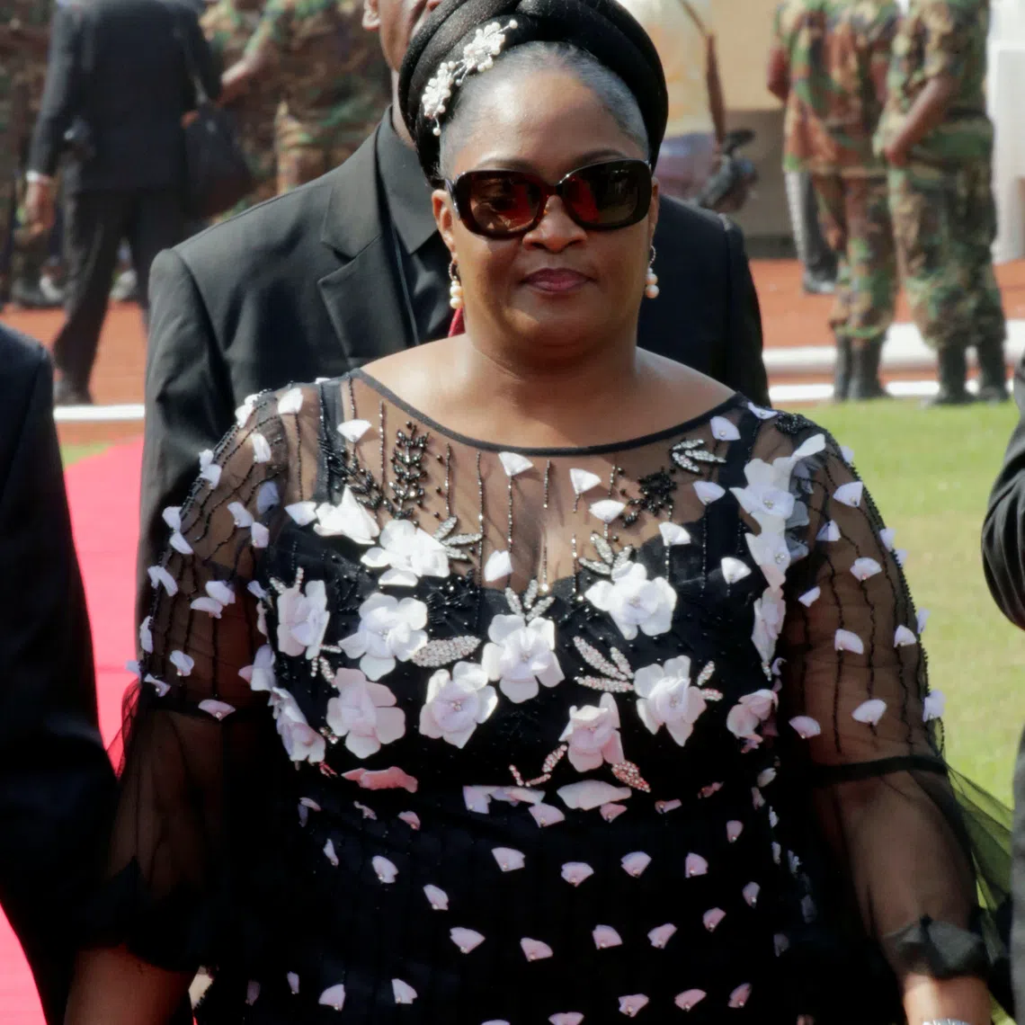 FILE PHOTO: Liberia's new Vice President Jewel Howard Taylor arrives at President George Weah's swearing-in ceremony at Samuel Kanyon Doe Sports Complex in Monrovia, Liberia, January 22, 2018. REUTERS/Thierry Gouegnon/File Photo