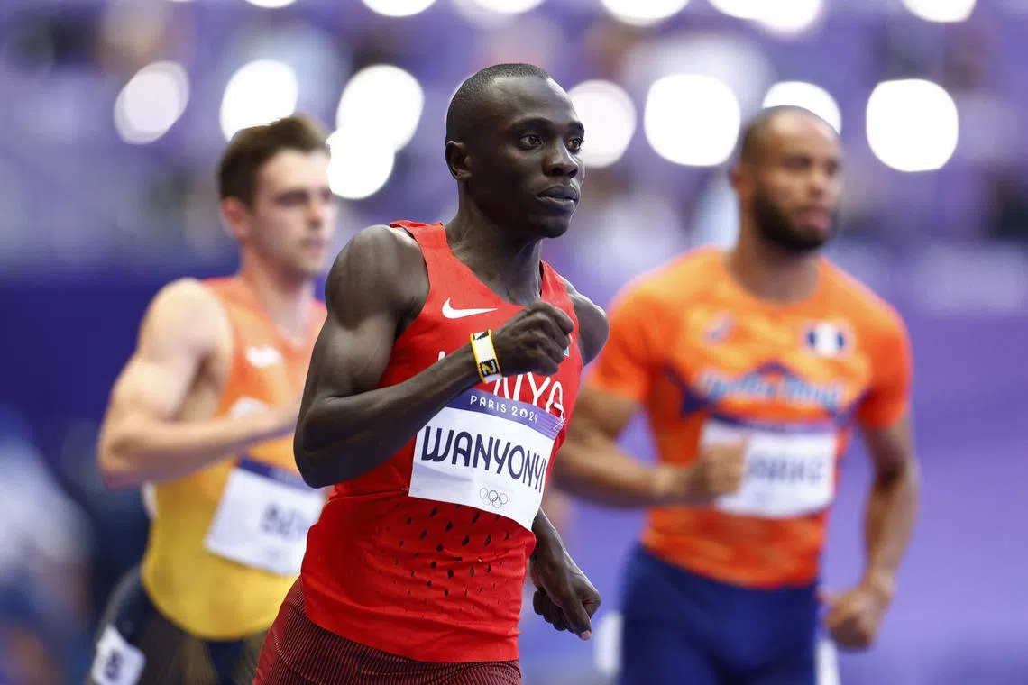 Paris 2024 Olympics - Athletics - Men's 800m Round 1 - Stade de France, Saint-Denis, France - August 07, 2024. Emmanuel Wanyonyi of Kenya in action. REUTERS/Alina Smutko