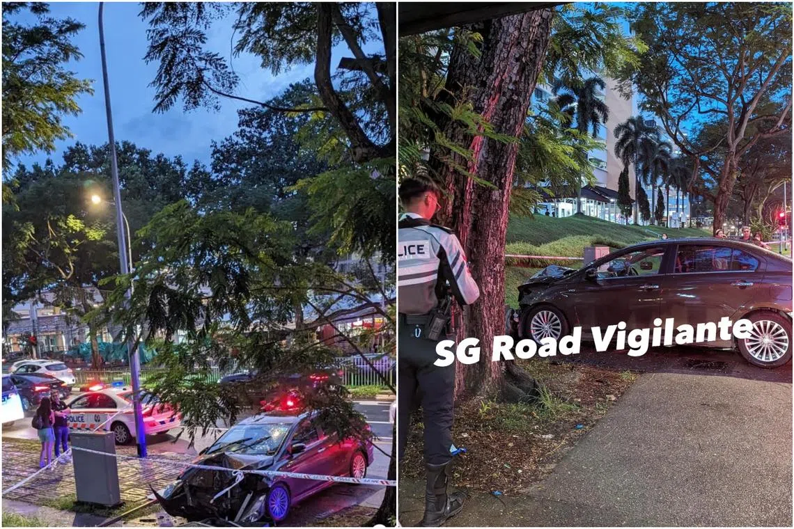 A 73-year-old female driver was taken to the hospital.