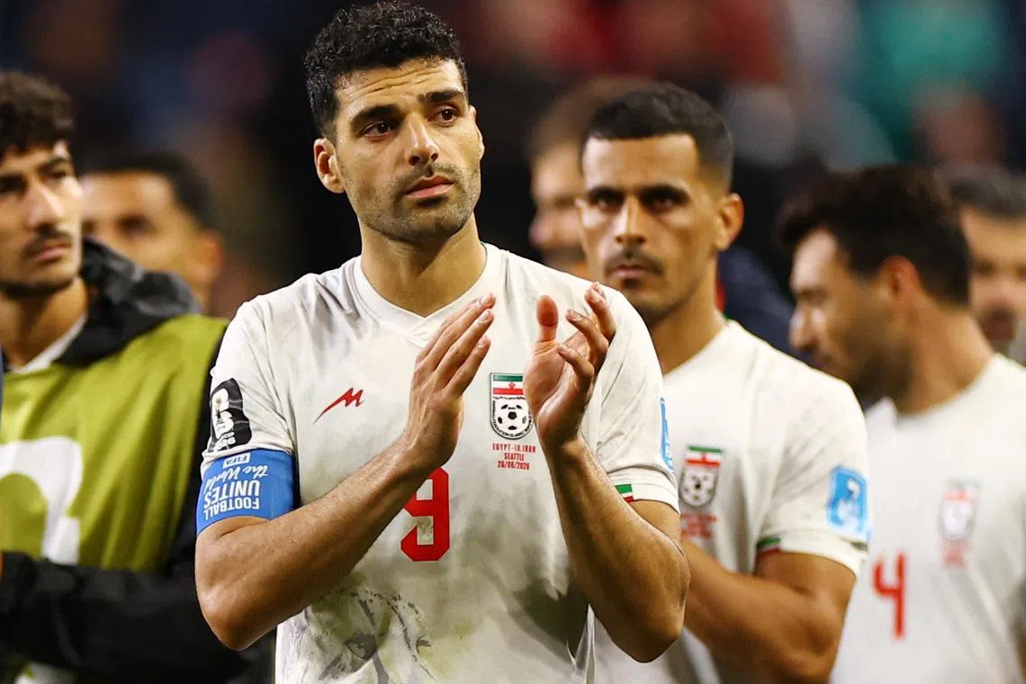 Soccer Football - FIFA World Cup 2026 - Group G - Egypt v Iran - Seattle Stadium, Seattle, Washington, U.S. - June 26, 2026 Iran's Mehdi Taremi applauds fans after the match REUTERS/Carlos Barria