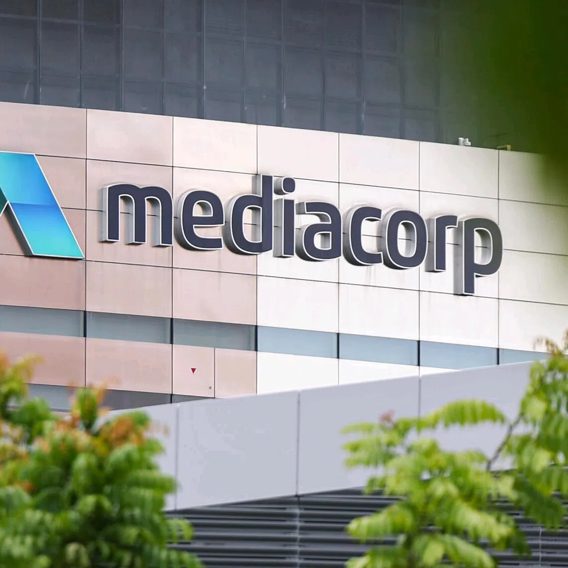 ST20250901_202513600925/jwmedia01/Brian Teo/Lok Jian Wen/Generic of the Mediacorp logo at their office at 1 Stars Avenue on Sept 1, 2025. Mediacorp laid off 93 employees amid evolving media landscape and economic uncertainty. The cuts account for slightly over 3 per cent of Mediacorp's total staff strength, the broadcaster said in a statement on Sept 1. ST PHOTO: BRIAN TEO