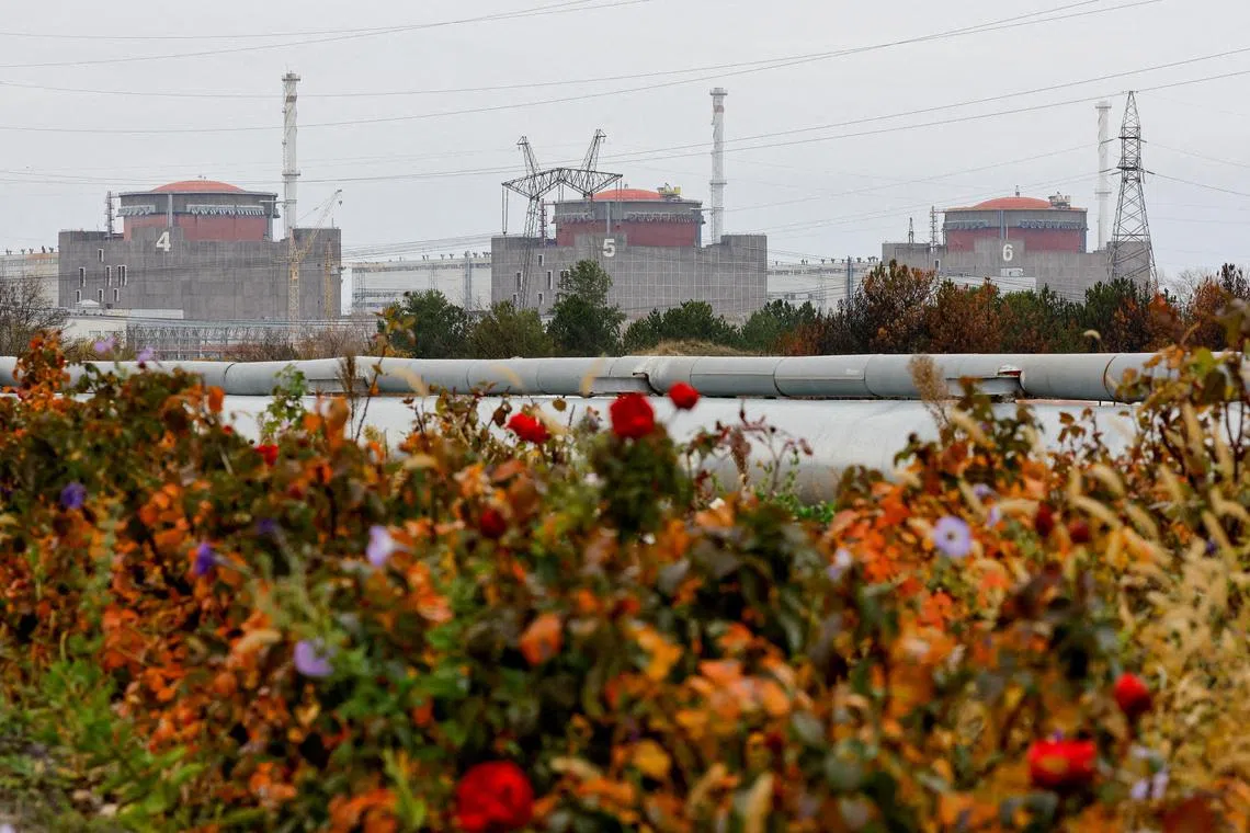 FILE PHOTO: A view shows the Zaporizhzhia Nuclear Power Plant in the course of Russia-Ukraine conflict outside the city of Enerhodar in the Zaporizhzhia region, Russian-controlled Ukraine, November 24, 2022. REUTERS/Alexander Ermochenko/File Photo
