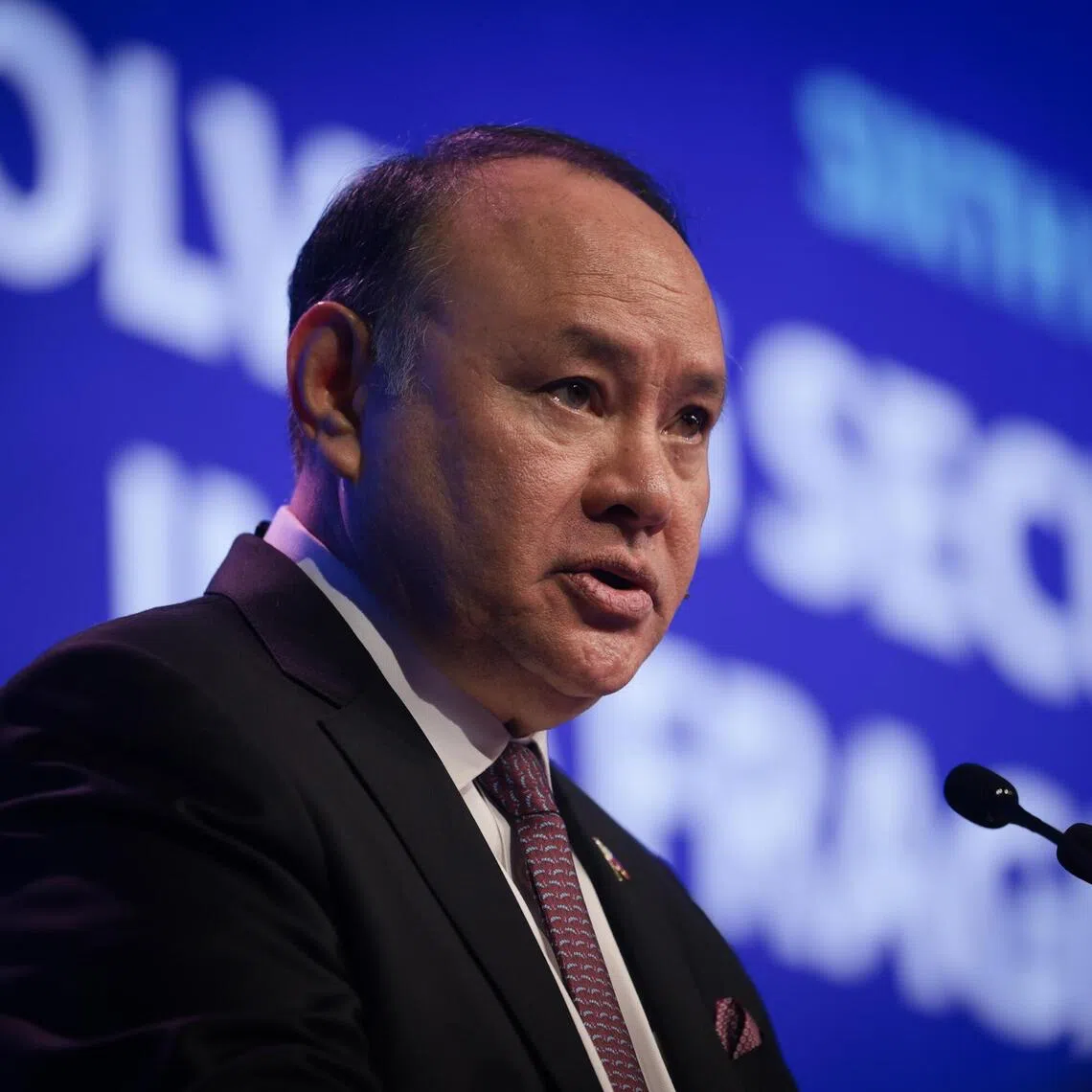 Gilberto Teodoro, Secretary of National Defense of the Philippines, speaking at the Shangri-La Dialogue on May 31.