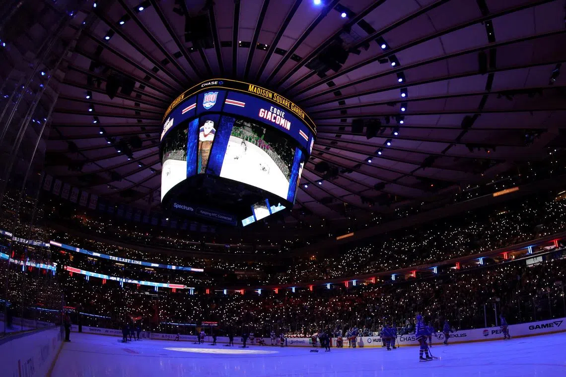 Feb 5, 2026; New York, New York, USA; General view of Madison Square Garden. Mandatory Credit: Brad Penner-Imagn Images