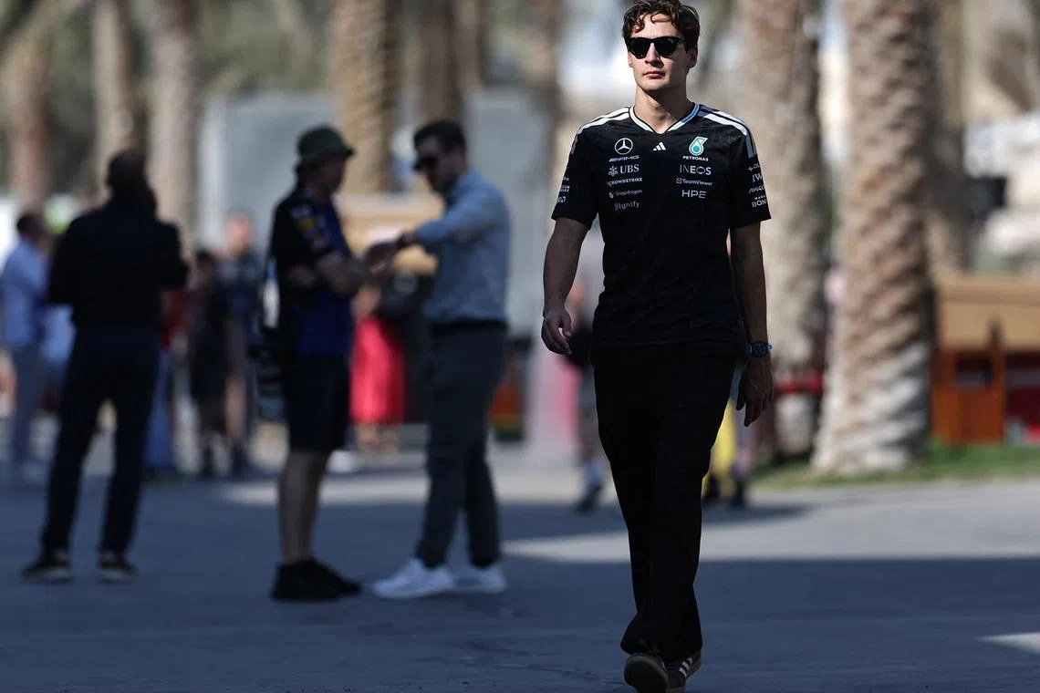 Formula One F1 - Pre Season Testing - Bahrain International Circuit, Sakhir, Bahrain - February 20, 2026 Mercedes' George Russell during the pre season testing REUTERS/Hamad I Mohammed
