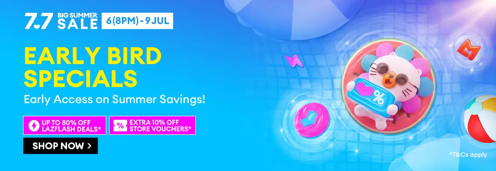 7.7 sale in Singapore: Lazada 7.7 Big Summer Sale