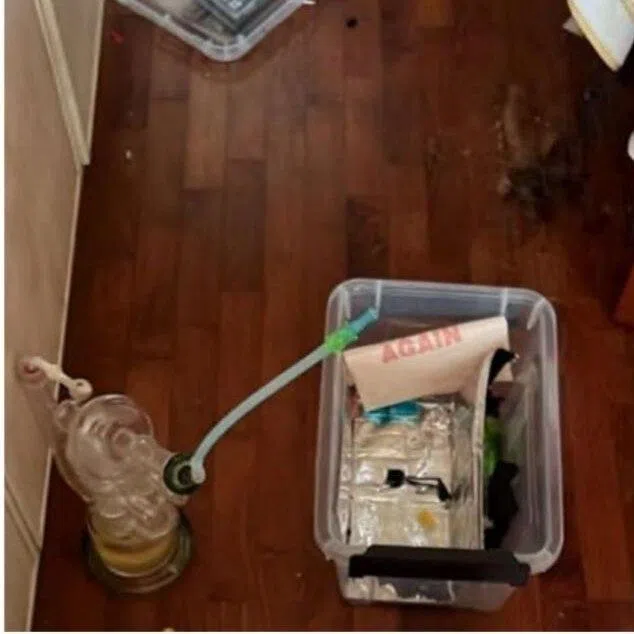 (Left) Drugs and drug paraphernalia found in the children’s bedroom of a residential unit in Edgedale Plains on Jan 12 and a suspected drug offender arrested during the island-wide drug operation.