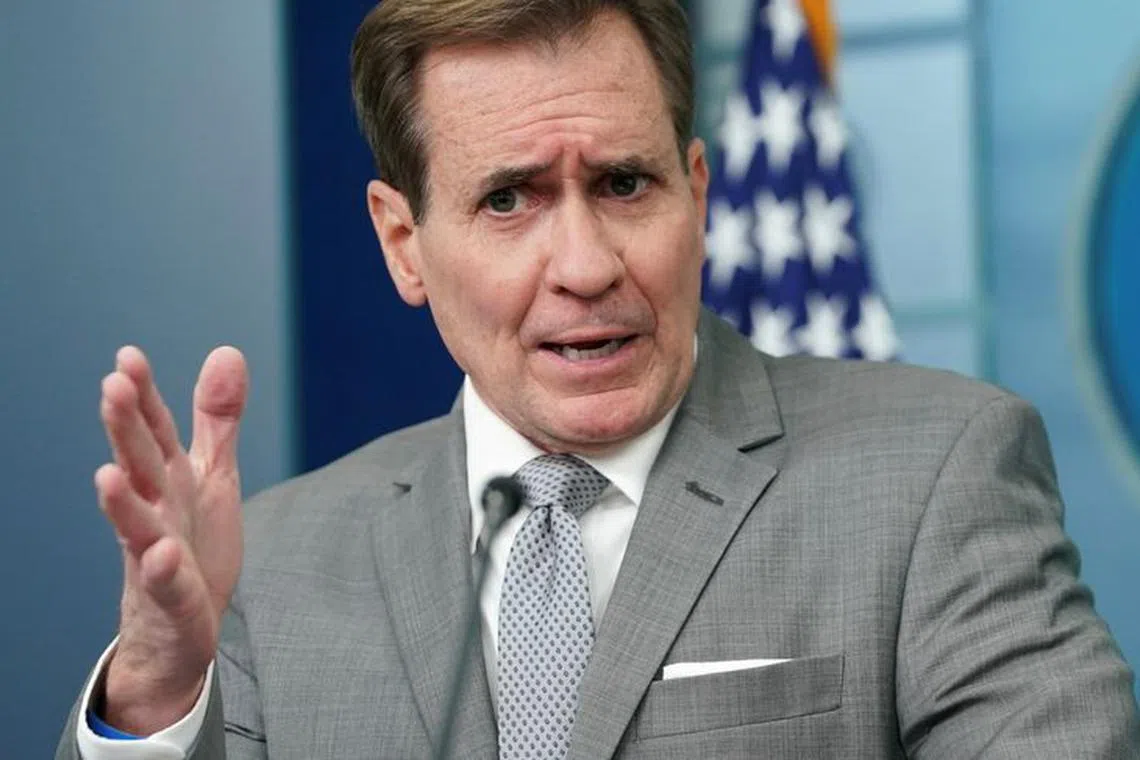 White House national security spokesperson John Kirby answers a question during a press briefing at the White House in Washington, U.S., January 3, 2024. REUTERS/Kevin Lamarque