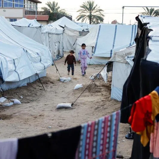 Palestinians displaced during the two-year Israeli offensive in Zawayda in the central Gaza Strip, on March 23.
