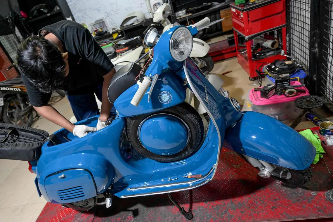 The modified micromobility vehicle was seen being ridden by a man with two male pillion riders in Melaka.