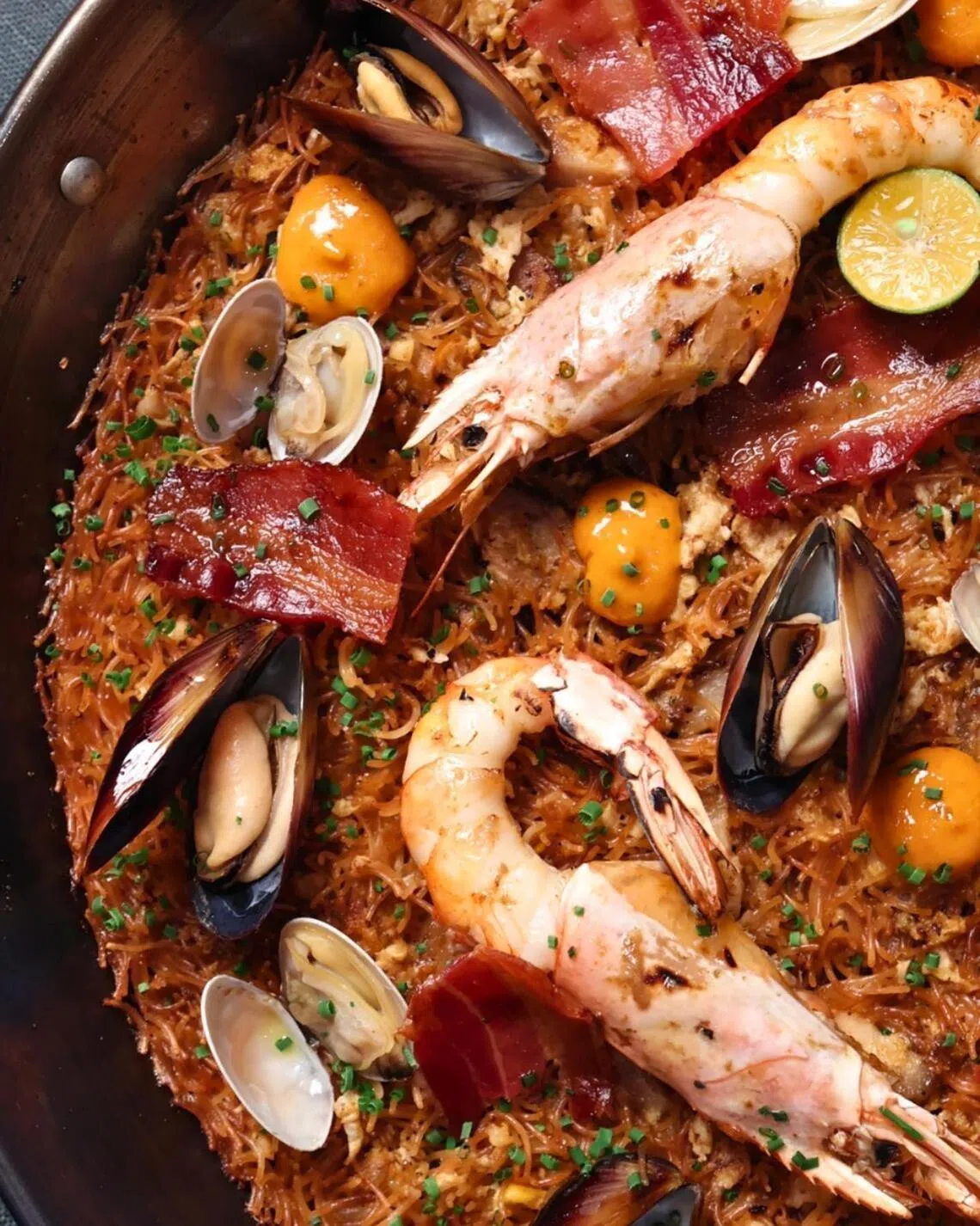 Casa Mori’s Hokkien Mee Fideua takes a well-loved Singaporean dish and grafts it onto Spanish fideua, a noodle dish from Valencia.