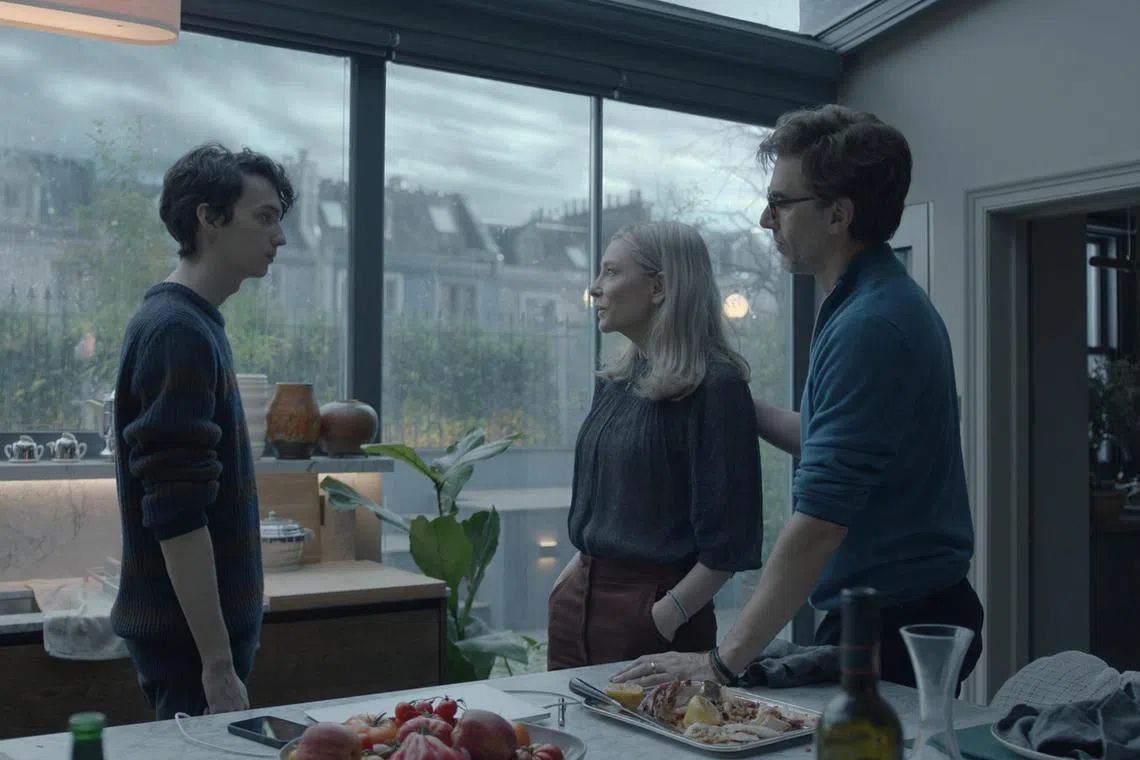 jobinge09 - from left: Kodi Smit-McPhee as Nicolas Ravenscroft, Cate Blanchett as Catherine Ravenscroft, and Sacha Baron Cohen as Robert Ravenscroft in the miniseries Disclaimer



Source: AppleTV+