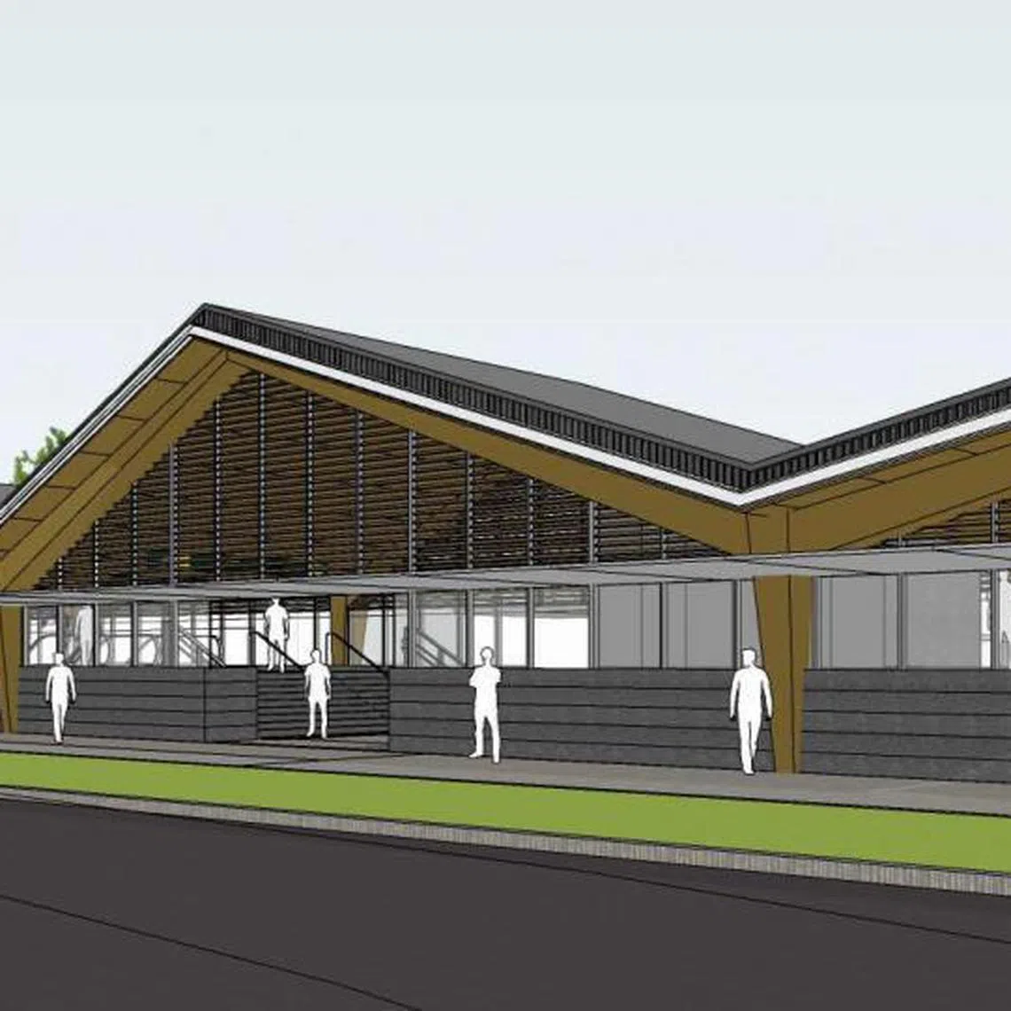 An artist's impression of the future West Coast station on the Cross Island Line.