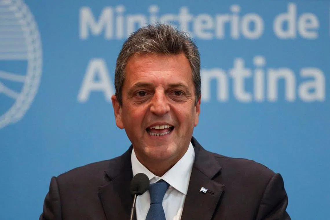Argentina's presidential candidate Sergio Massa speaks during a press conference a day after the first round of Argentina's presidential election, in Buenos Aires, Argentina October 23, 2023. REUTERS/Cristina Sille/File Photo