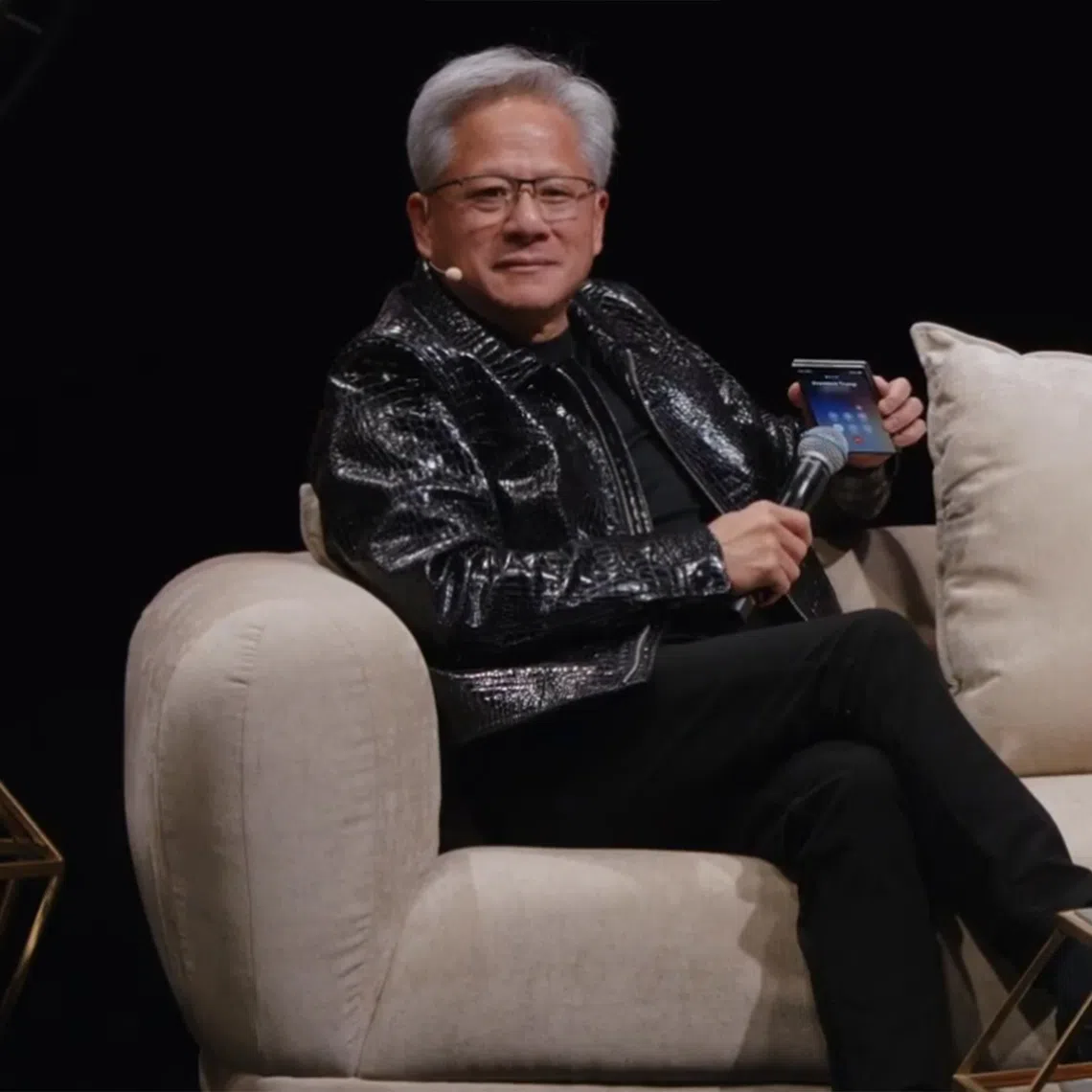 Nvidia CEO Jensen Huang took a live phone call from US President Donald Trump on stage at a panel discussion on Sept 14.