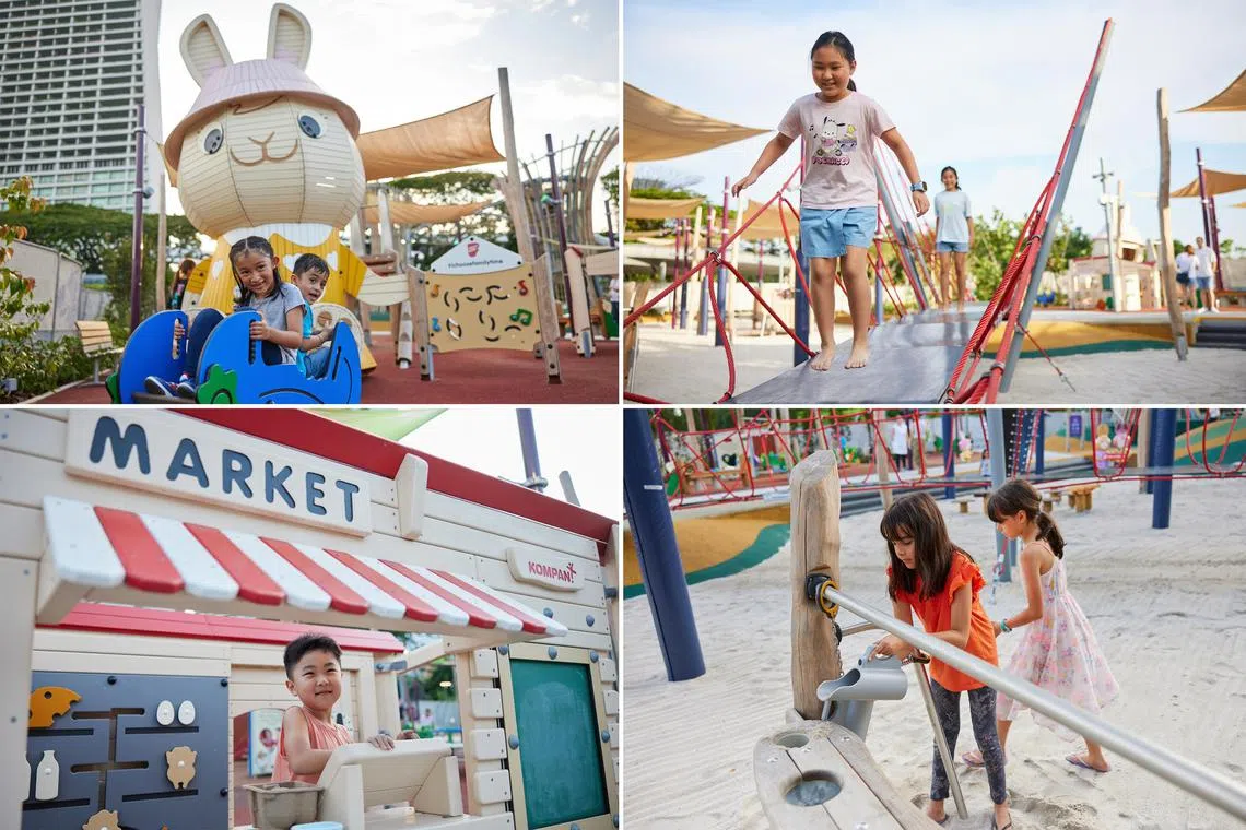 The new playground is designed to be inclusive, allowing kids of all ages and abilities to play and interact with one another.