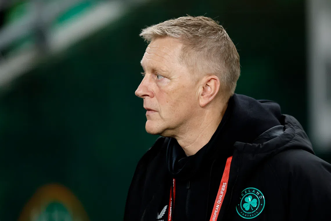 Soccer Football - World Cup - UEFA Qualifiers - Group F - Republic of Ireland v Portugal - Aviva Stadium, Dublin, Ireland - November 13, 2025 Republic of Ireland coach Heimir Hallgrimsson before the match REUTERS/Clodagh Kilcoyne