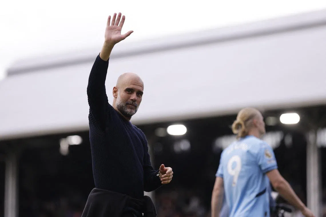 Manchester City manager Pep Guardiola after the final day of the Premier League season at Fulham.