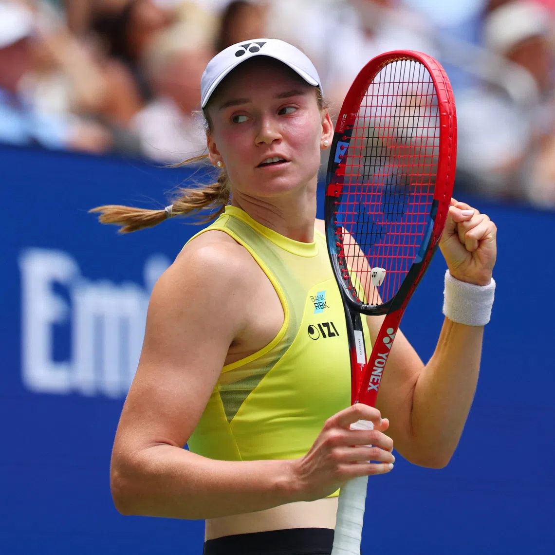 Tennis - U.S. Open - Flushing Meadows, New York, United States - September 9, 2026 Kazakhstan's Elena Rybakina celebrates winning her quarter final match against China's Qinwen Zheng REUTERS/Mike Segar