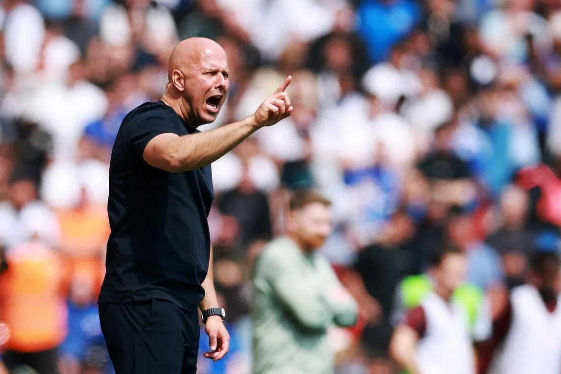 Liverpool manager Arne Slot during the Premier League match against Chelsea.