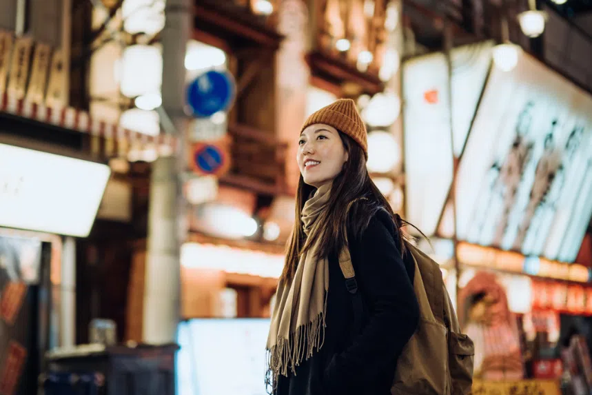 Asian woman tourist travelling in Japan
