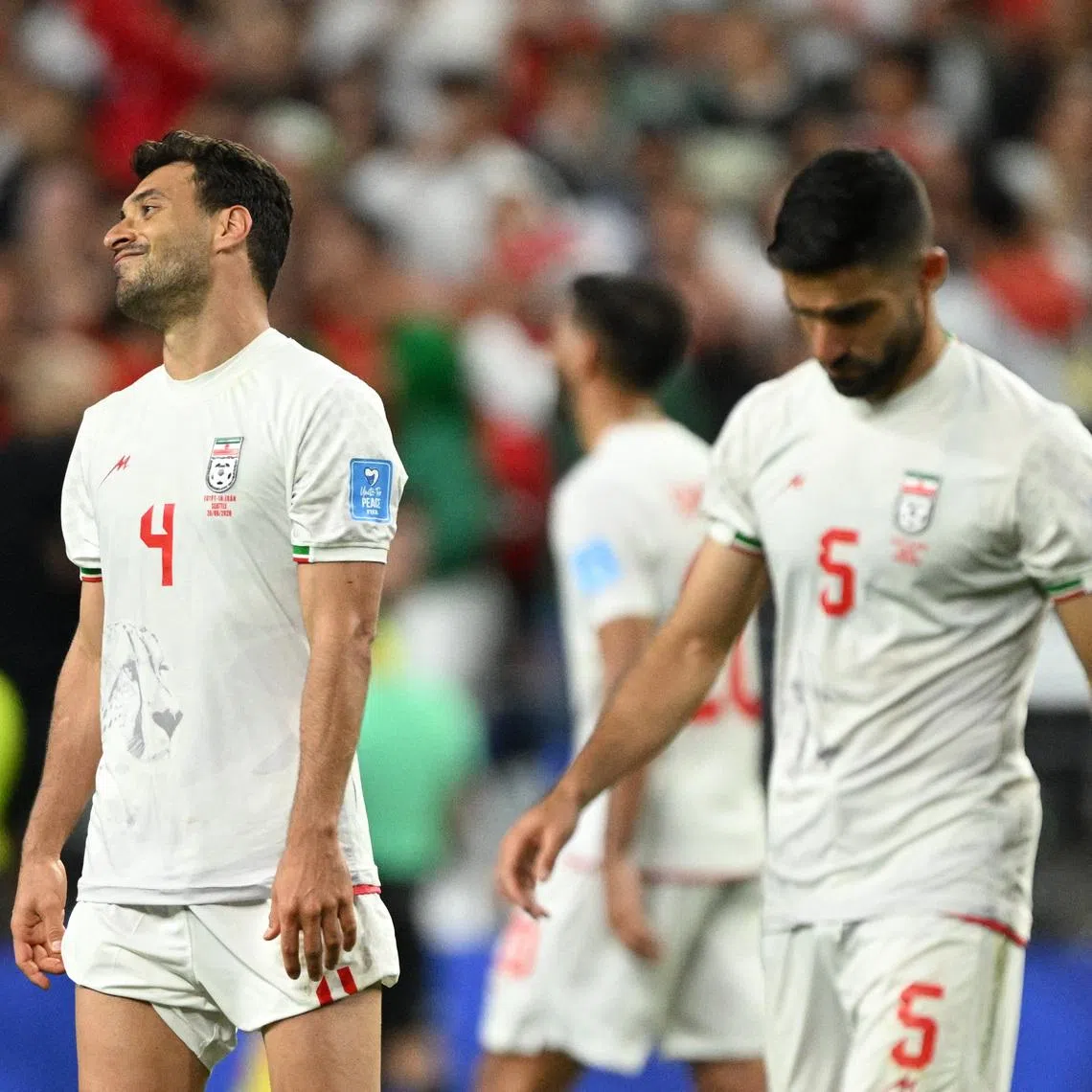 Iran’s Shoja Khalilzadeh’s goal against Egypt was disallowed after a VAR review.