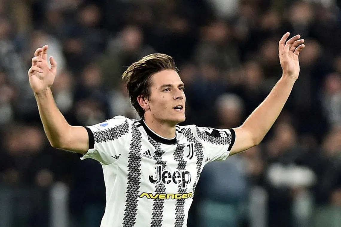 FILE PHOTO: Soccer Football - Serie A - Juventus v Inter Milan - Allianz Stadium, Turin, Italy - November 6, 2022 Juventus' Nicolo Fagioli celebrates scoring their second goal REUTERS/Massimo Pinca/File Photo