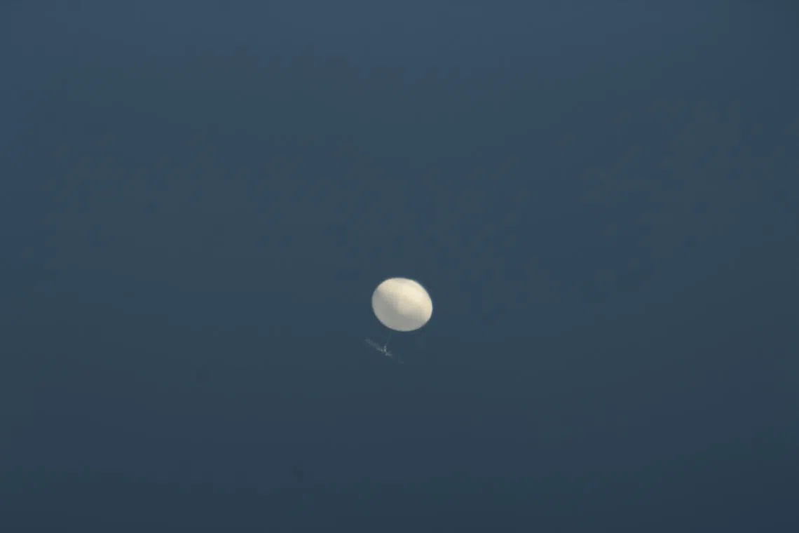 A surveillance balloon seen over Taiwan in September 2021. 