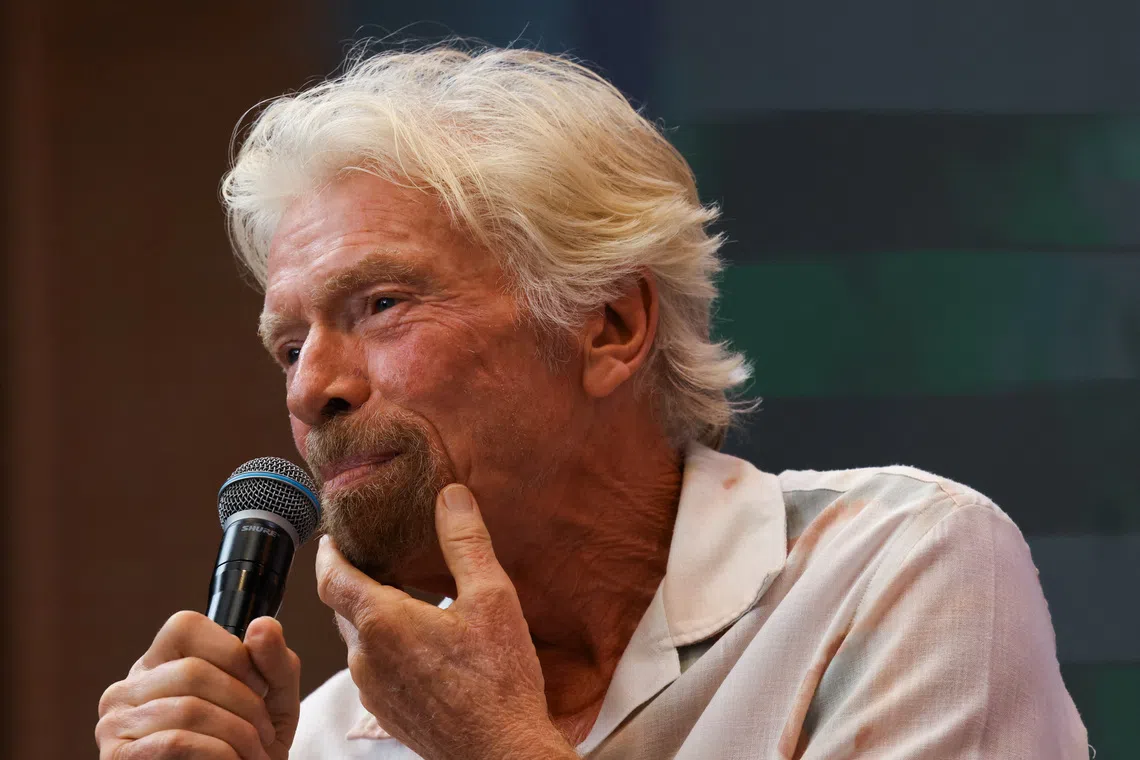 Billionaire entrepreneur Richard Branson addresses the audience during the Startup Venezuela Summit 2026, in Caracas, Venezuela, October 21, 2026. REUTERS/Leonardo Fernandez Viloria
