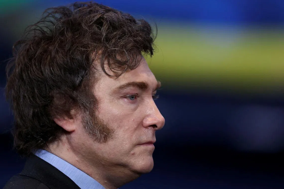 FILE PHOTO: Argentina's President Javier Milei attends the G20 summit at the Museum of Modern Art in Rio de Janeiro, Brazil, November 19, 2024. REUTERS/Pilar Olivares/File Photo