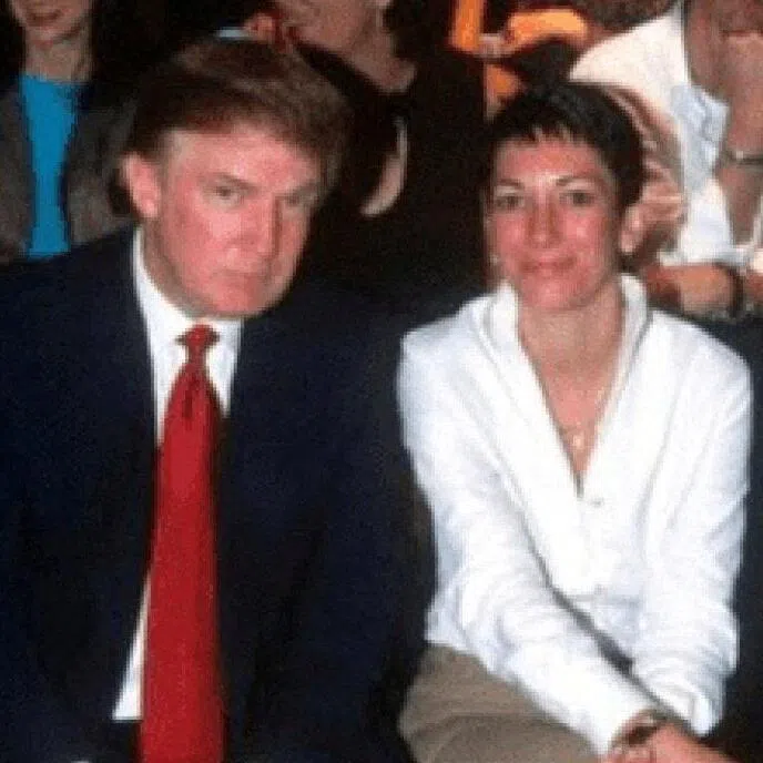 Ghislaine Maxwell and Donald Trump pictured in an image released by the Department of Justice in Washington on Dec 23, 2025.