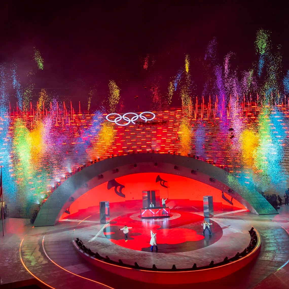 Singers perform during the closing ceremony of the 2026 Olympic Winter Games in the Verona Olympic Arena in Italy on Feb 22.