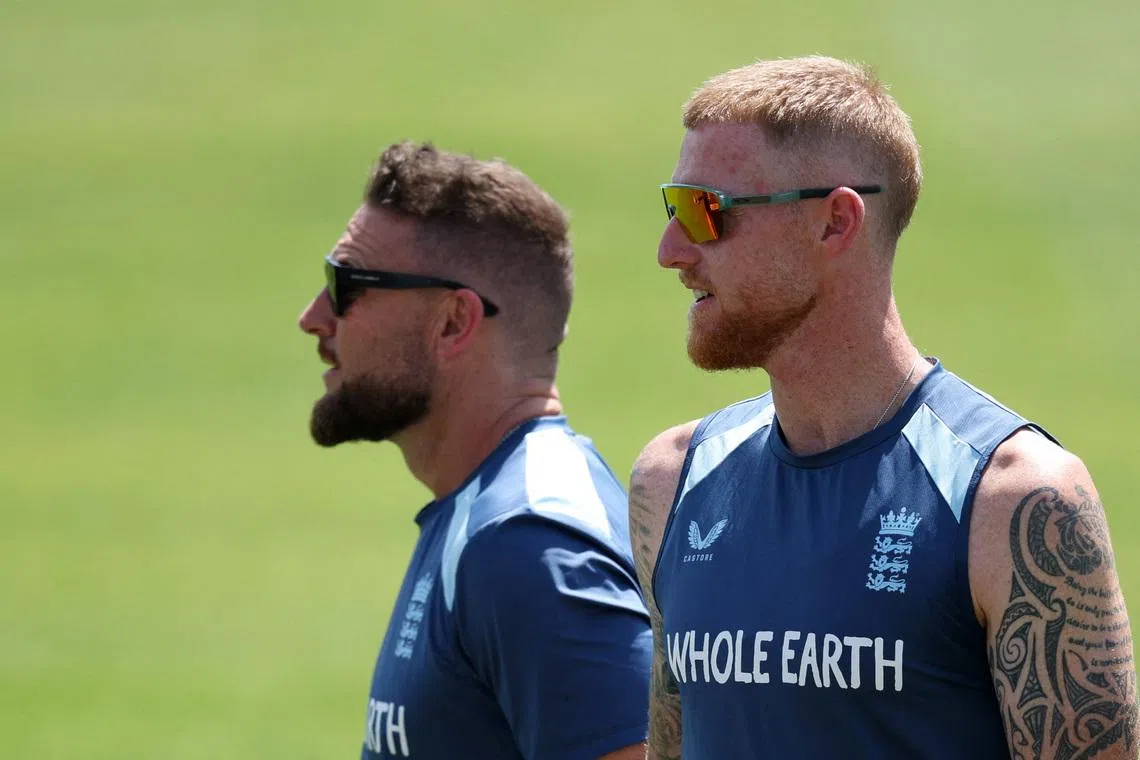 Cricket - England v New Zealand - Third Test - Practice Session - Trent Bridge Cricket Ground, Nottingham, Britain - June 23, 2026 England head coach Brendon McCullum and Ben Stokes during practice Action Images via Reuters/Andrew Boyers