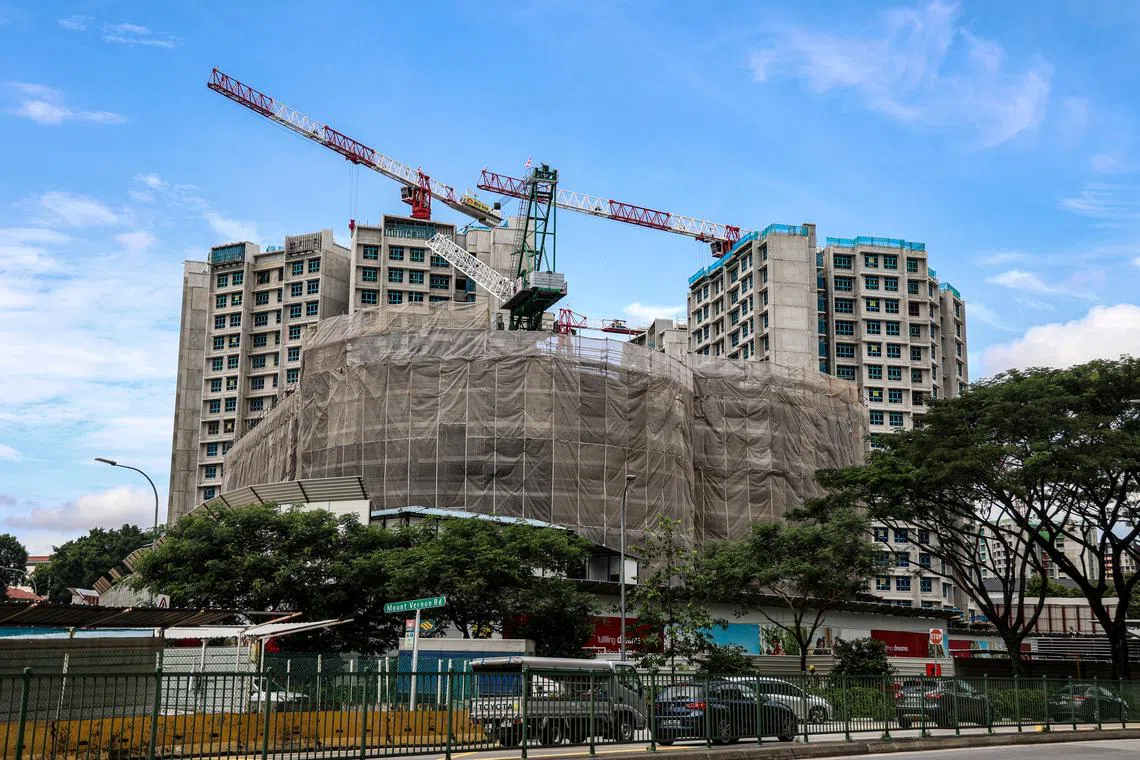 HDB said three workers were working on the roof of a block at the Bartley Beacon BTO construction site site when it started to rain. 