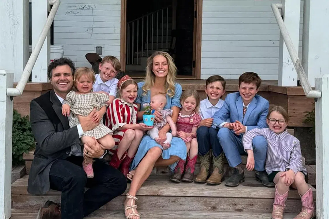 Hannah Neeleman with husband and kids on Mother's Day.