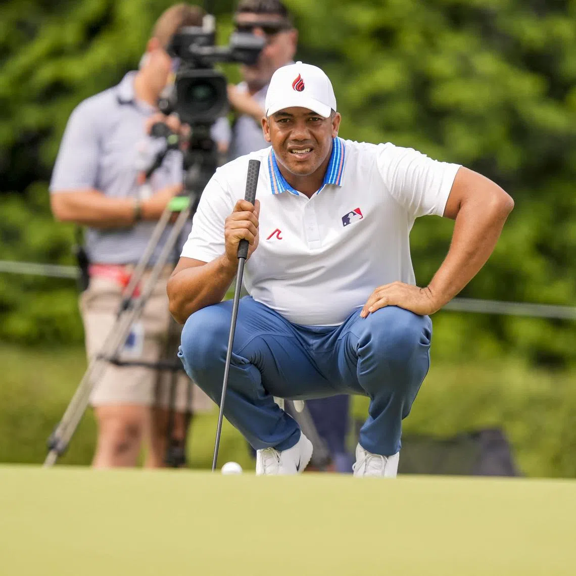Jhonattan Vegas on the fifth hole green during the second round of the PGA Championship.