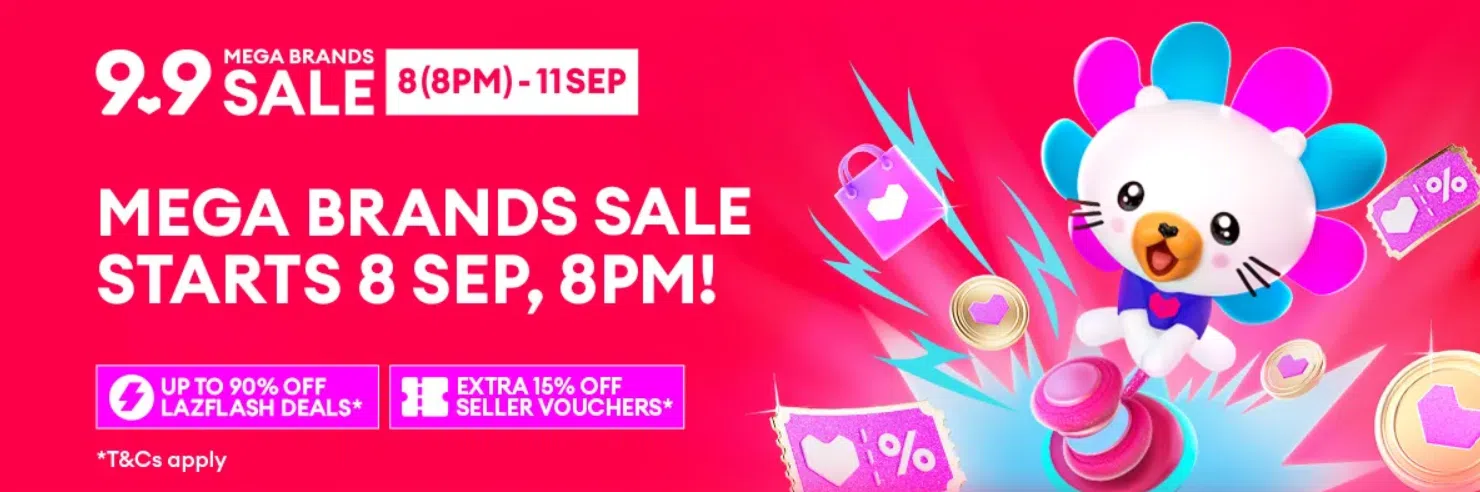 Lazada 9.9 Mega Brands Sale banner 2025