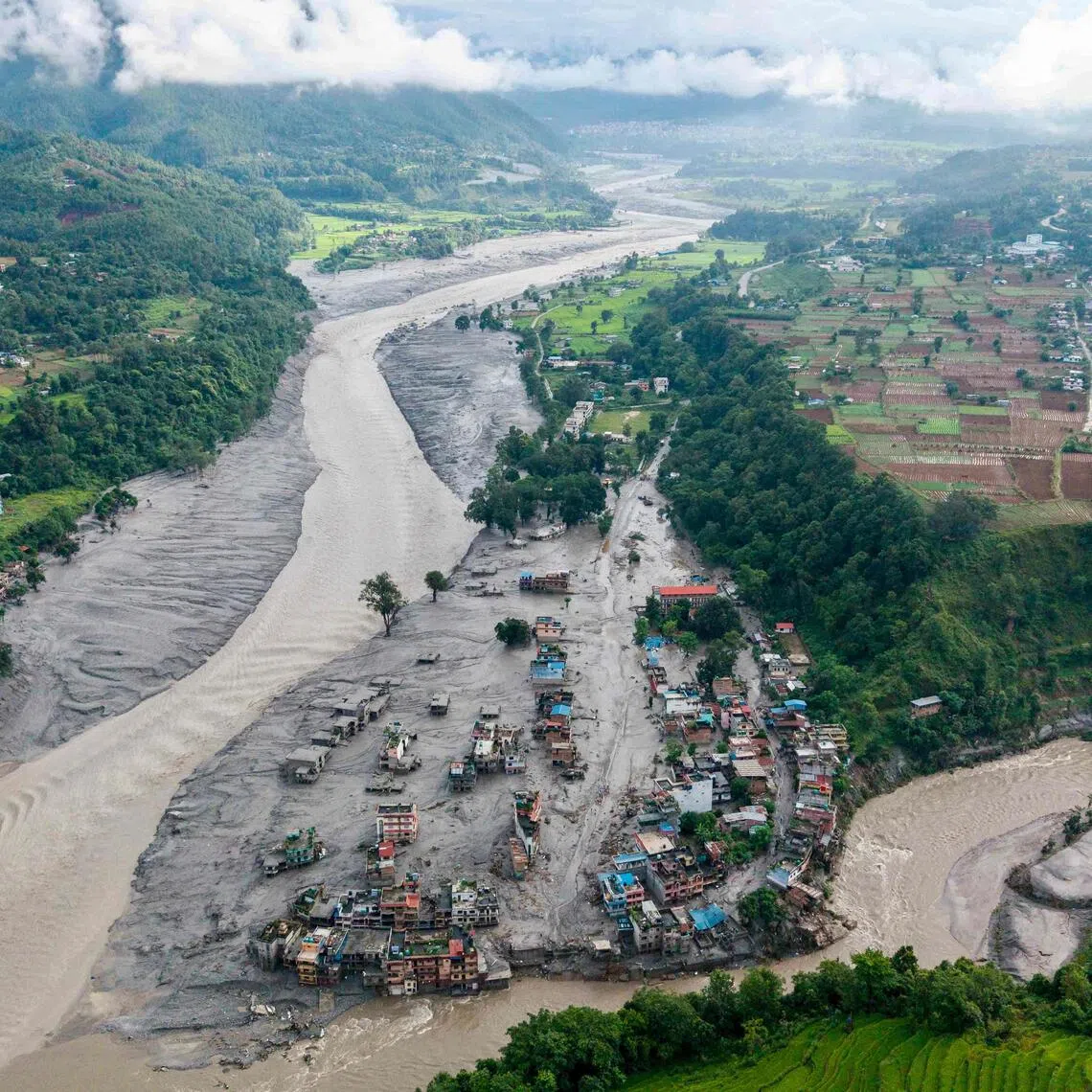 The floods hit the Nepal-China border on Aug 26, leaving at least 160 dead and 1,500 missing.